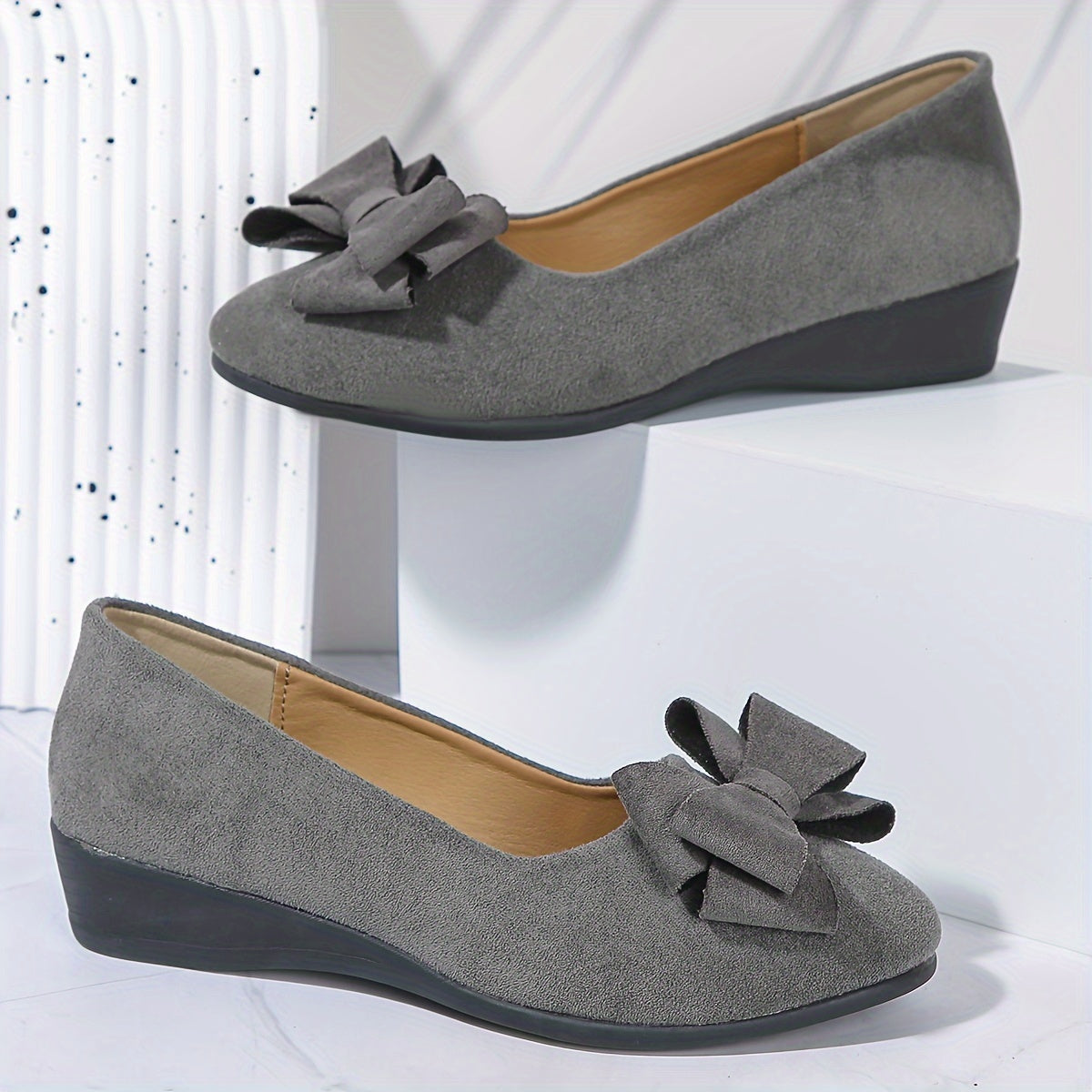 Chaussures compensées pour femme avec nœud