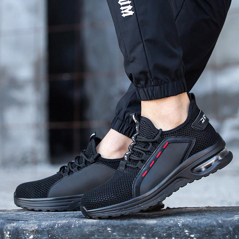 Chaussures de sécurité respirantes pour homme avec embout et semelle en acier