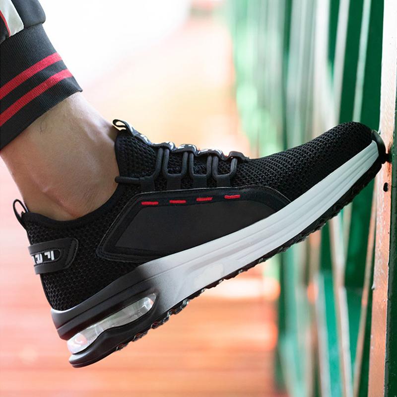 Chaussures de sécurité respirantes pour homme avec embout et semelle en acier