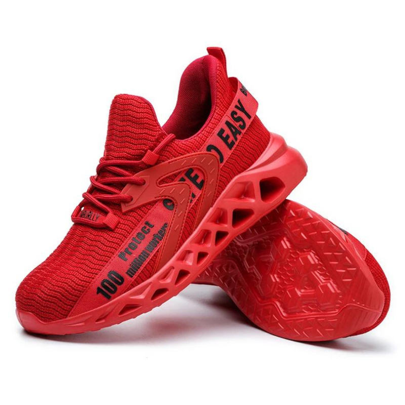Chaussures de travail respirantes en maille Flyknit avec embout d'acier et semelle en Kevlar