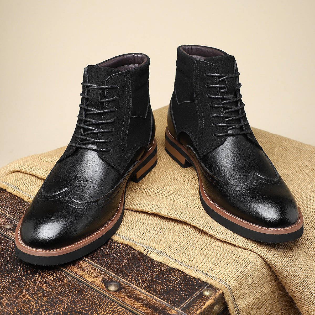 Chaussures en cuir wingtip pour homme