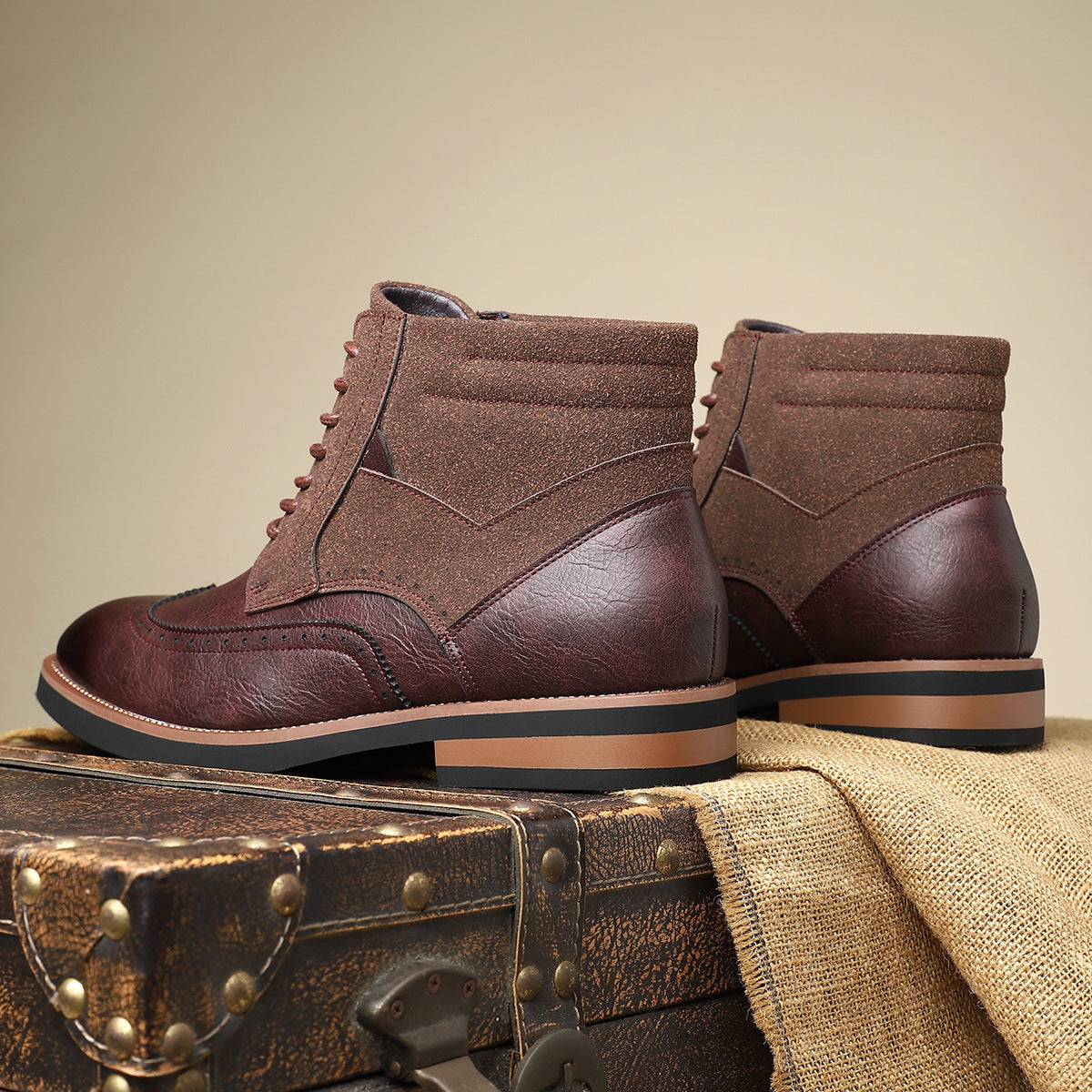 Chaussures en cuir wingtip pour homme