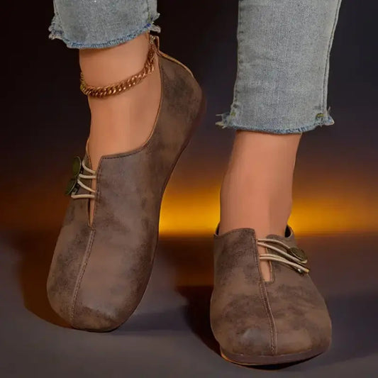 Chaussures plates élégantes et ergonomiques à bout rond avec semelle souple