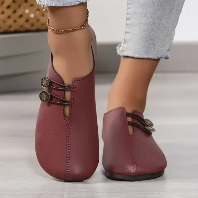 Chaussures plates élégantes et ergonomiques à bout rond avec semelle souple
