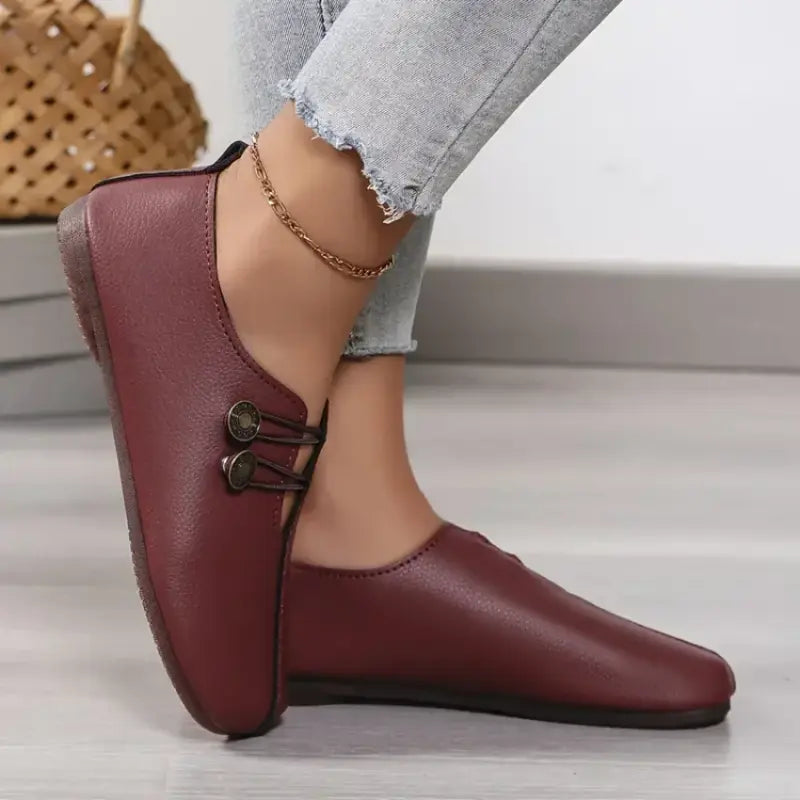 Chaussures plates élégantes et ergonomiques à bout rond avec semelle souple