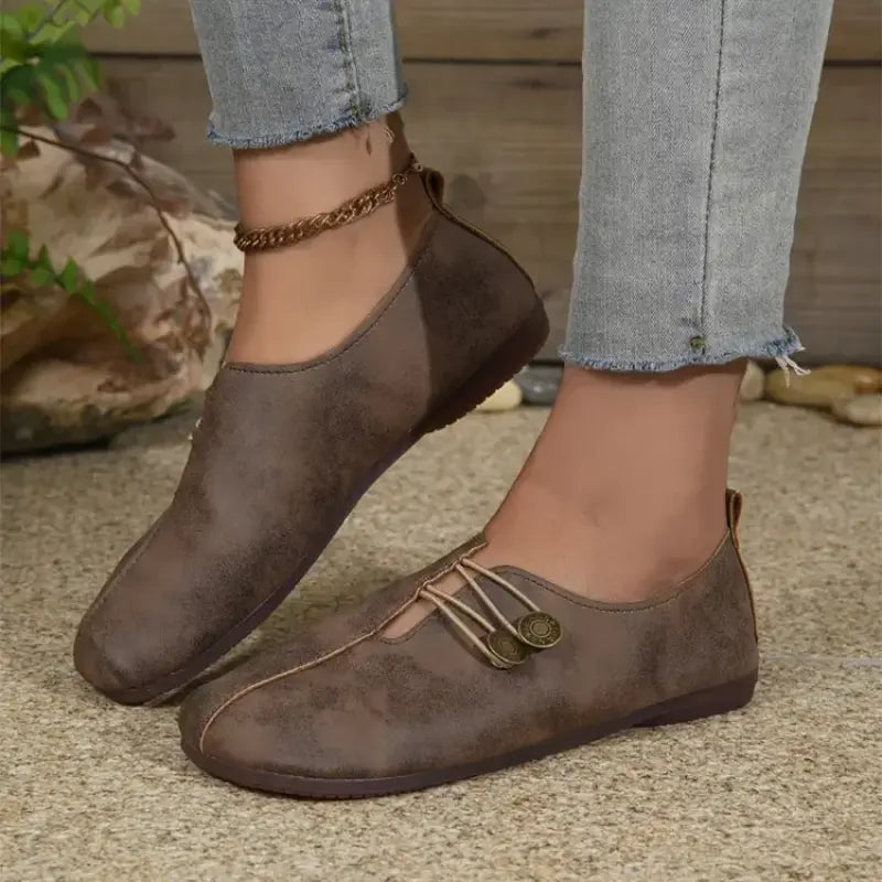 Chaussures plates élégantes et ergonomiques à bout rond avec semelle souple