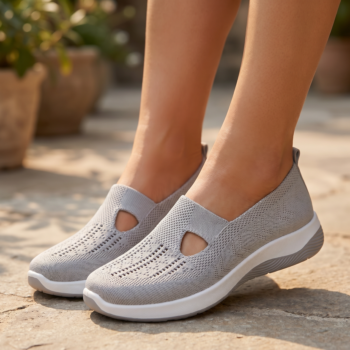 Chaussures slip-on orthopédiques pour femme | Respirantes | Adaptées aux pieds enflés