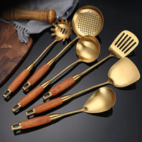 Utensilios de cocina dorados Chef’s Choice | Set de 6 piezas