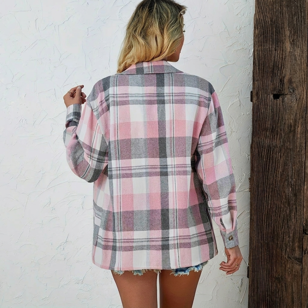 Chemise à carreaux confortable et oversized