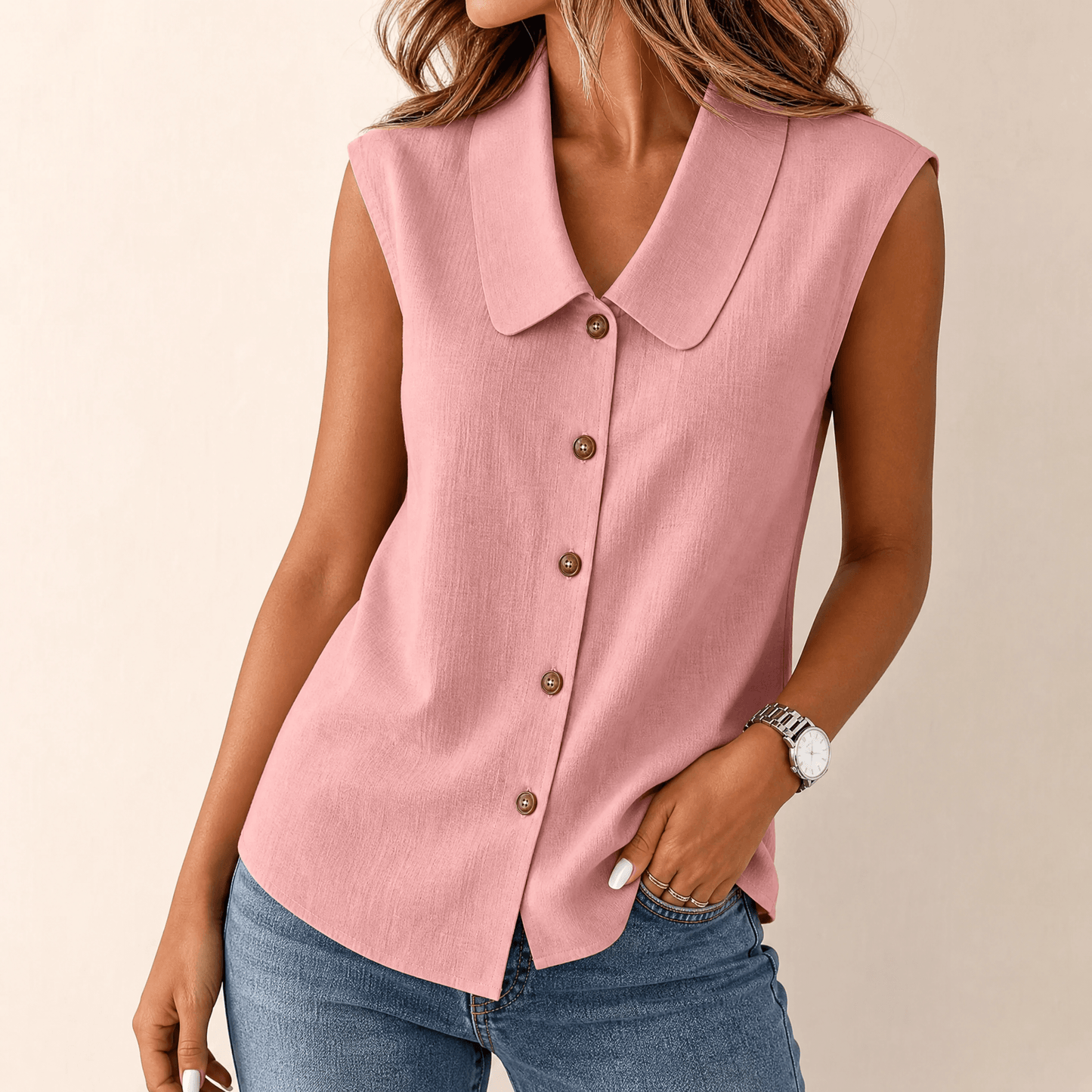 Chemise à col claudine pour l'été
