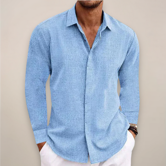 Chemise à manches longues et boutonnée pour homme