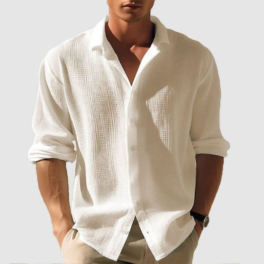 Chemise à manches longues et boutonnée pour homme