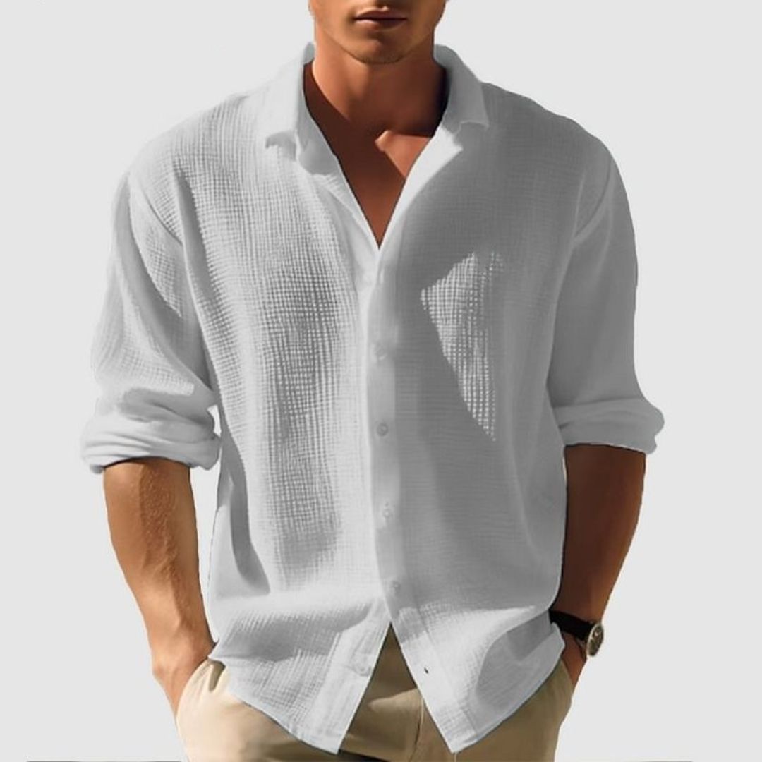 Chemise à manches longues et boutonnée pour homme