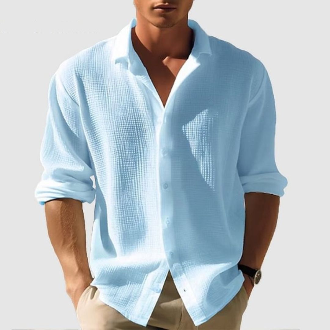 Chemise à manches longues et boutonnée pour homme