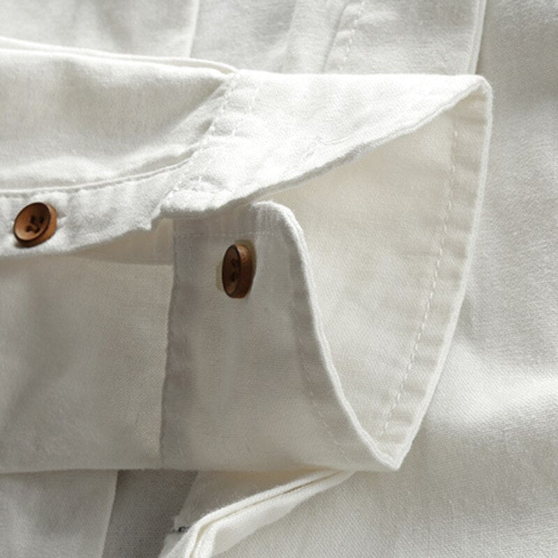 Chemise à manches longues et col officier pour homme