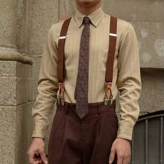 Chemise à rayures et manches longues pour homme
