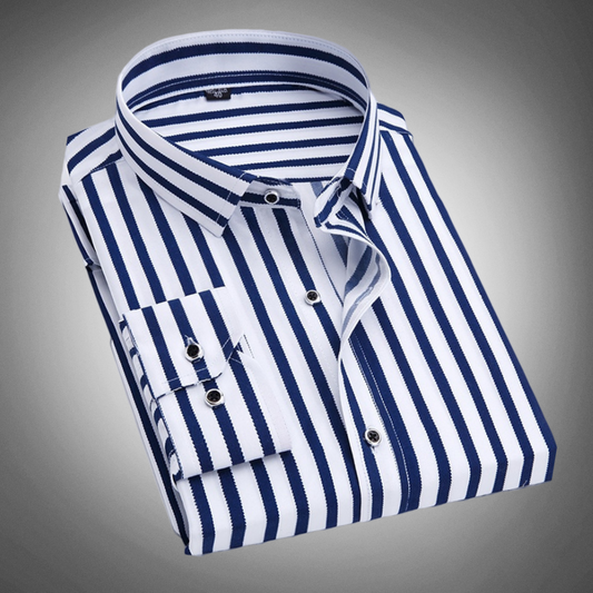 Chemise à rayures et manches longues pour homme