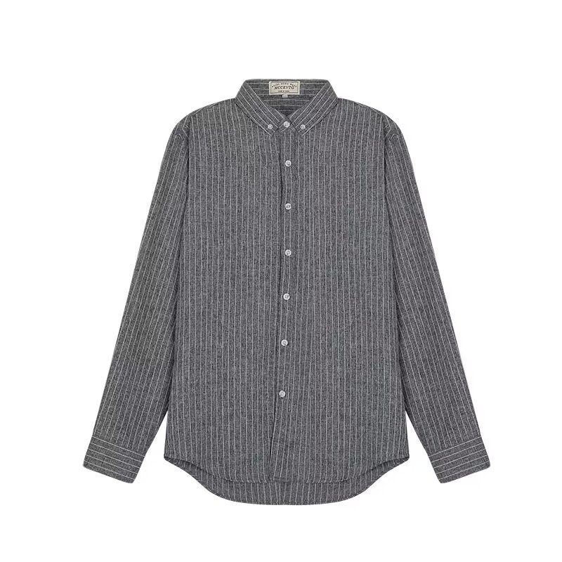 Chemise à rayures et manches longues pour homme
