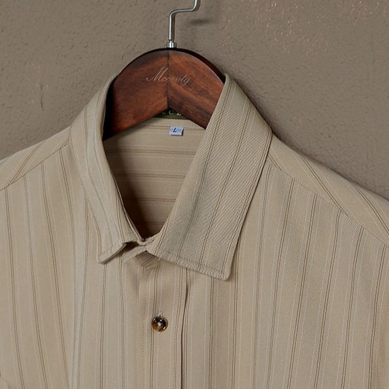 Chemise à rayures et manches longues pour homme