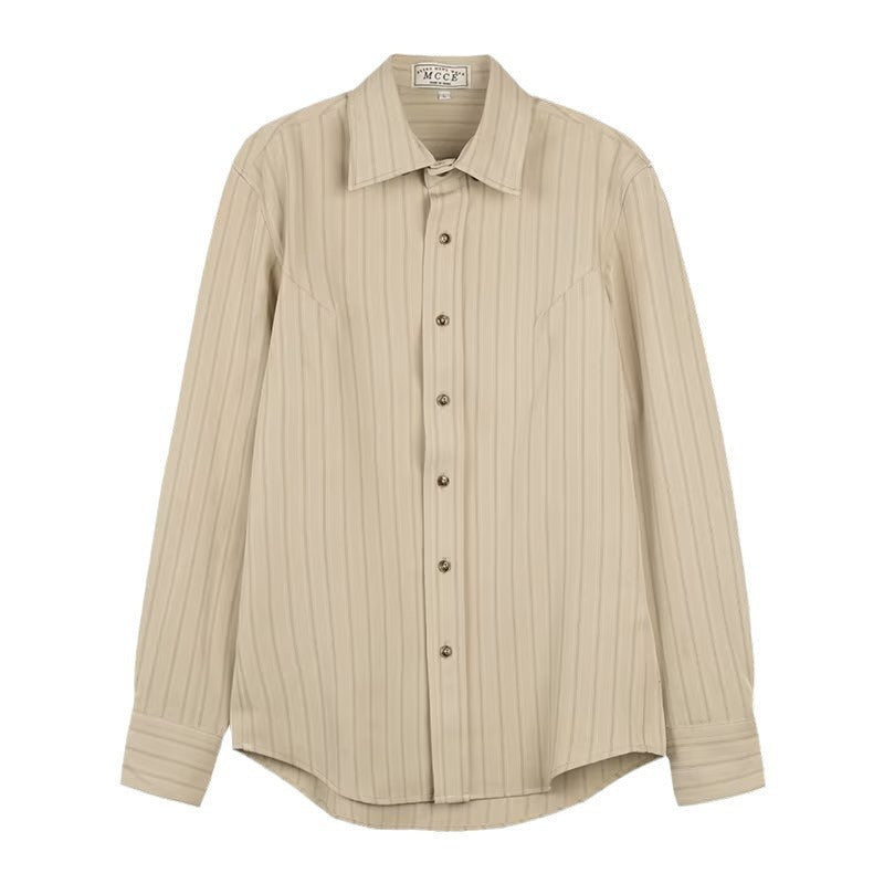 Chemise à rayures et manches longues pour homme