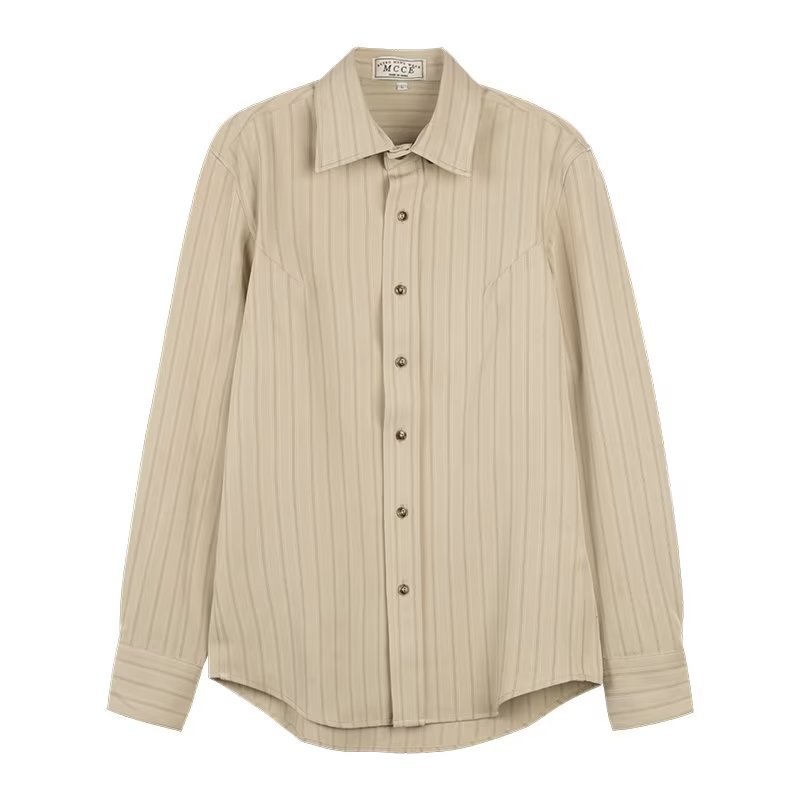 Chemise à rayures et manches longues pour homme