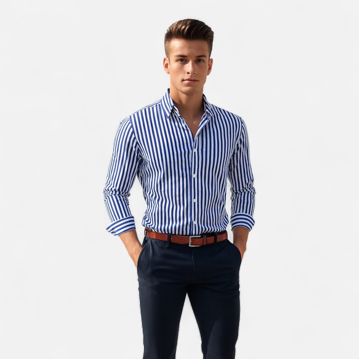 Chemise à rayures pour homme – Design classique avec motif intemporel et coupe raffinée
