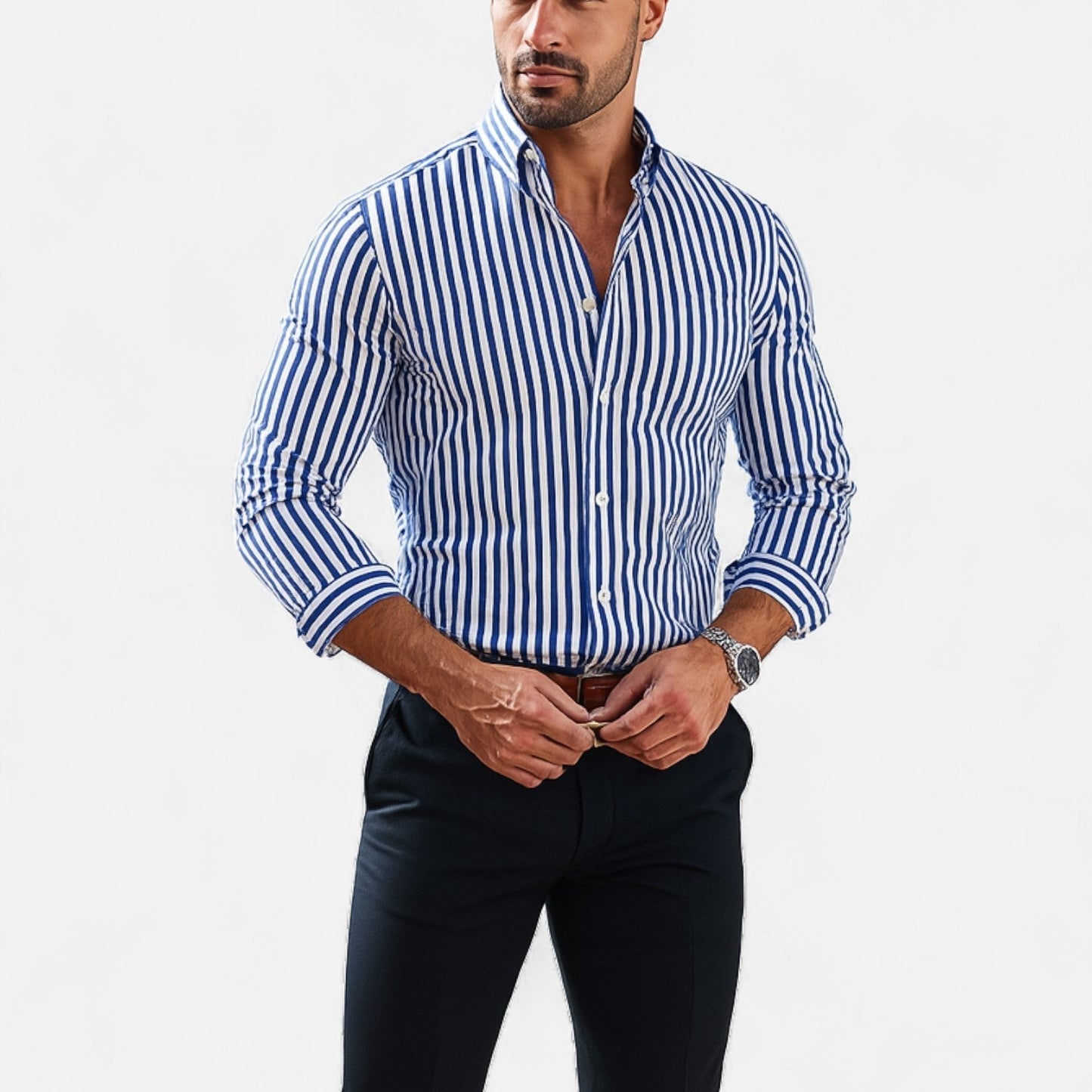 Chemise à rayures pour homme – Design classique avec motif intemporel et coupe raffinée