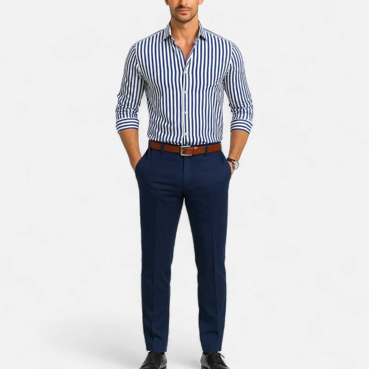 Chemise à rayures pour homme – Design classique avec motif intemporel et coupe raffinée
