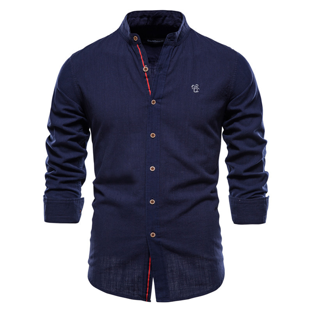 Chemise d'automne pour homme à manches longues au design classique