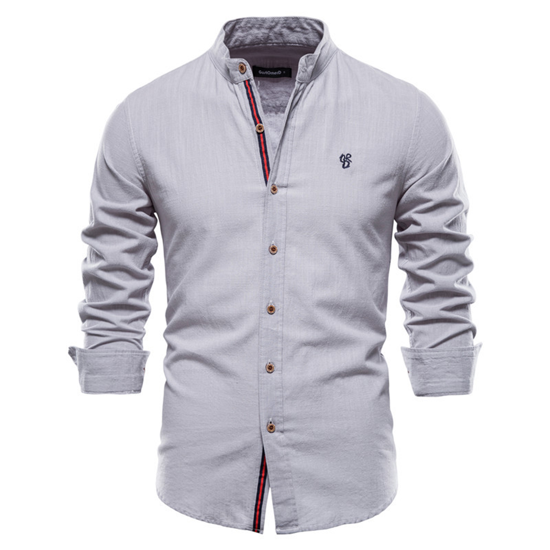 Chemise d'automne pour homme à manches longues au design classique