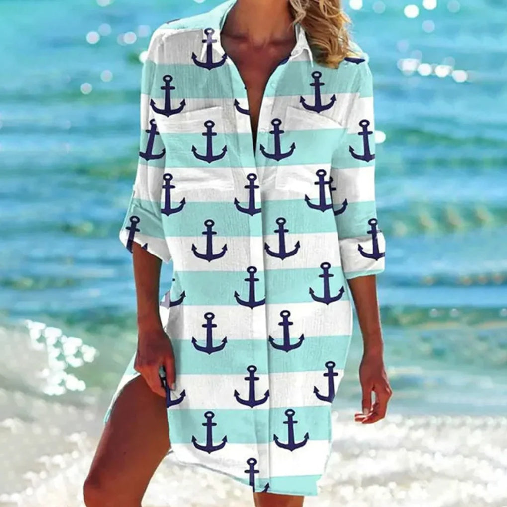 Chemise de plage femme à motif tie-dye