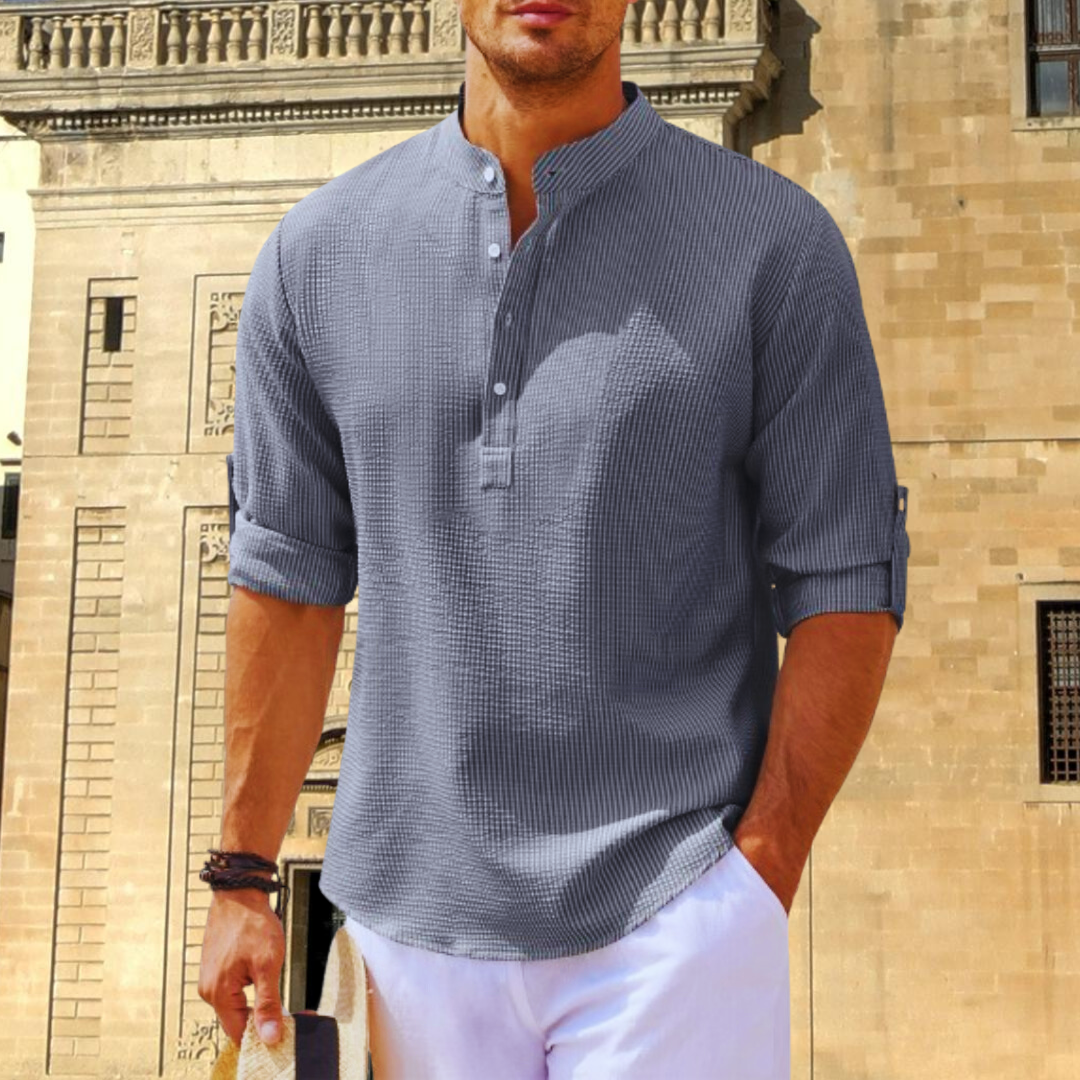 Chemise décontractée pour homme avec manches retroussables