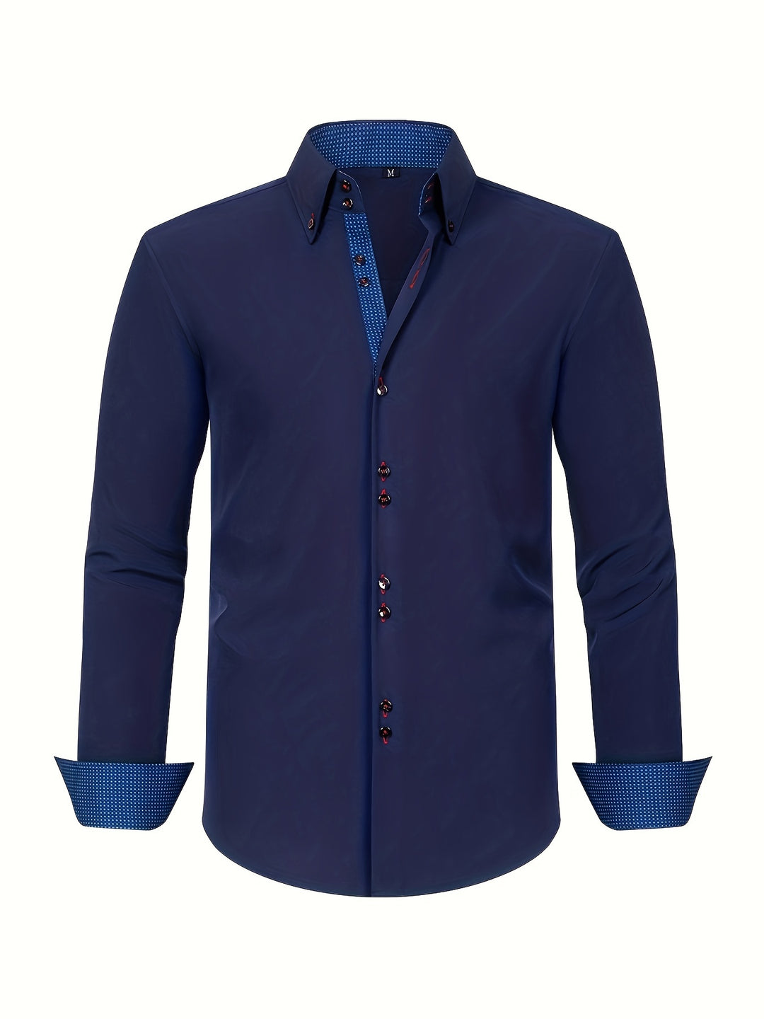 Chemise élégante pour homme à double boutonnage et poignets contrastés