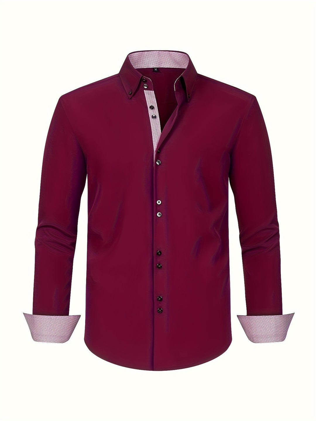 Chemise élégante pour homme à double boutonnage et poignets contrastés