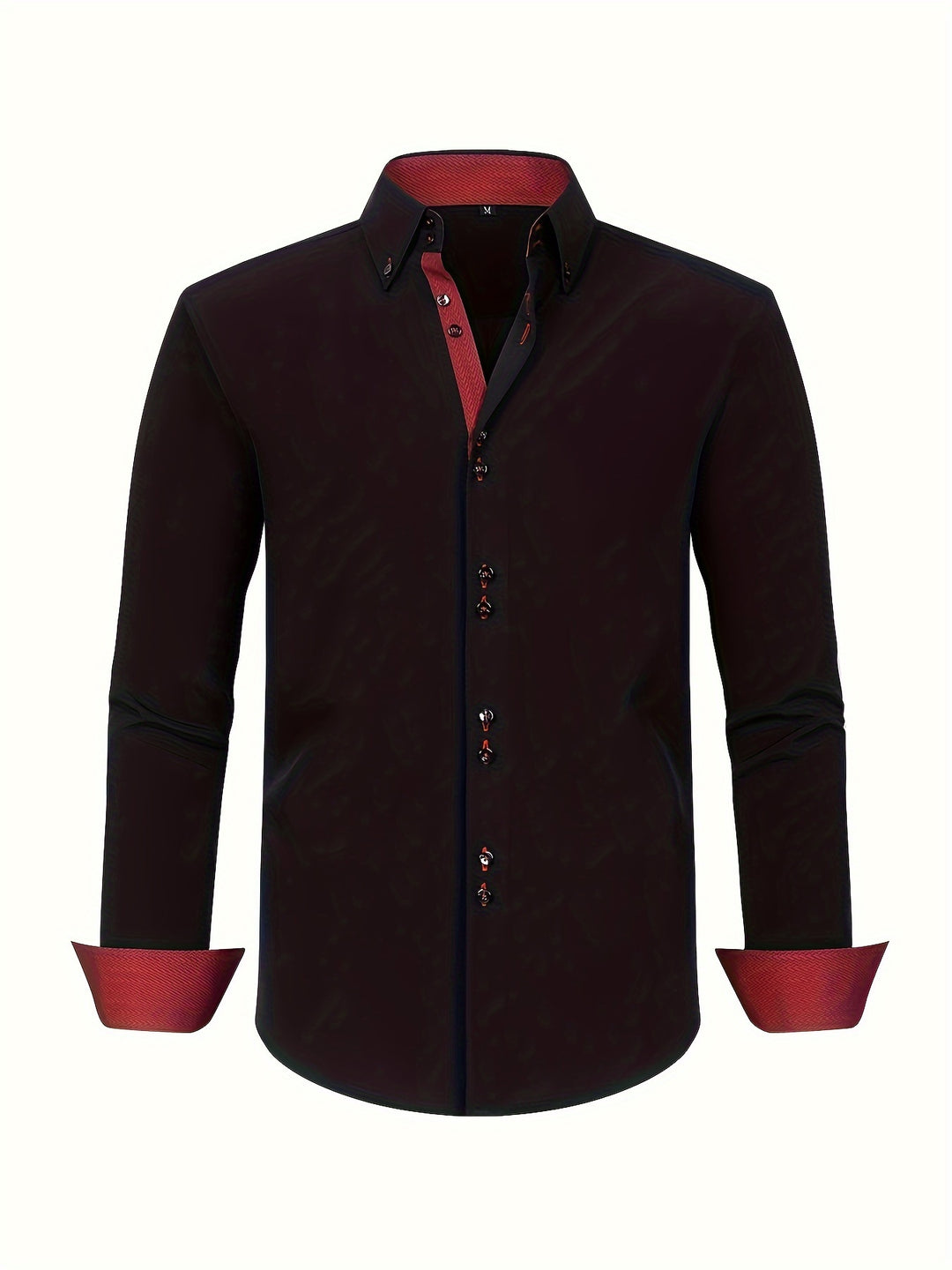 Chemise élégante pour homme à double boutonnage et poignets contrastés
