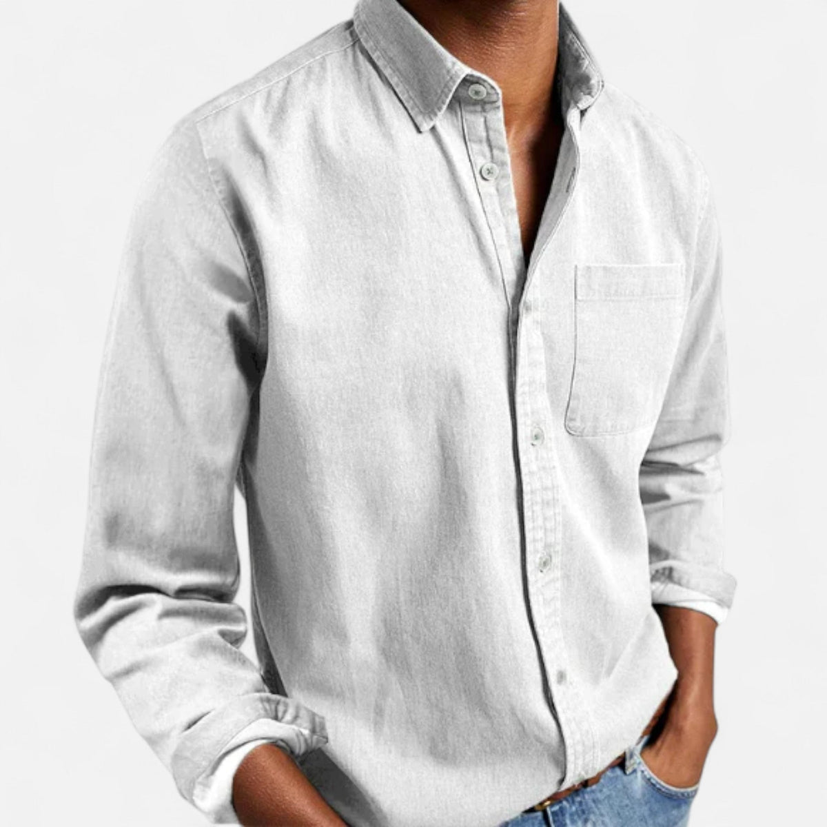 Chemise en jean classique pour homme en coton premium