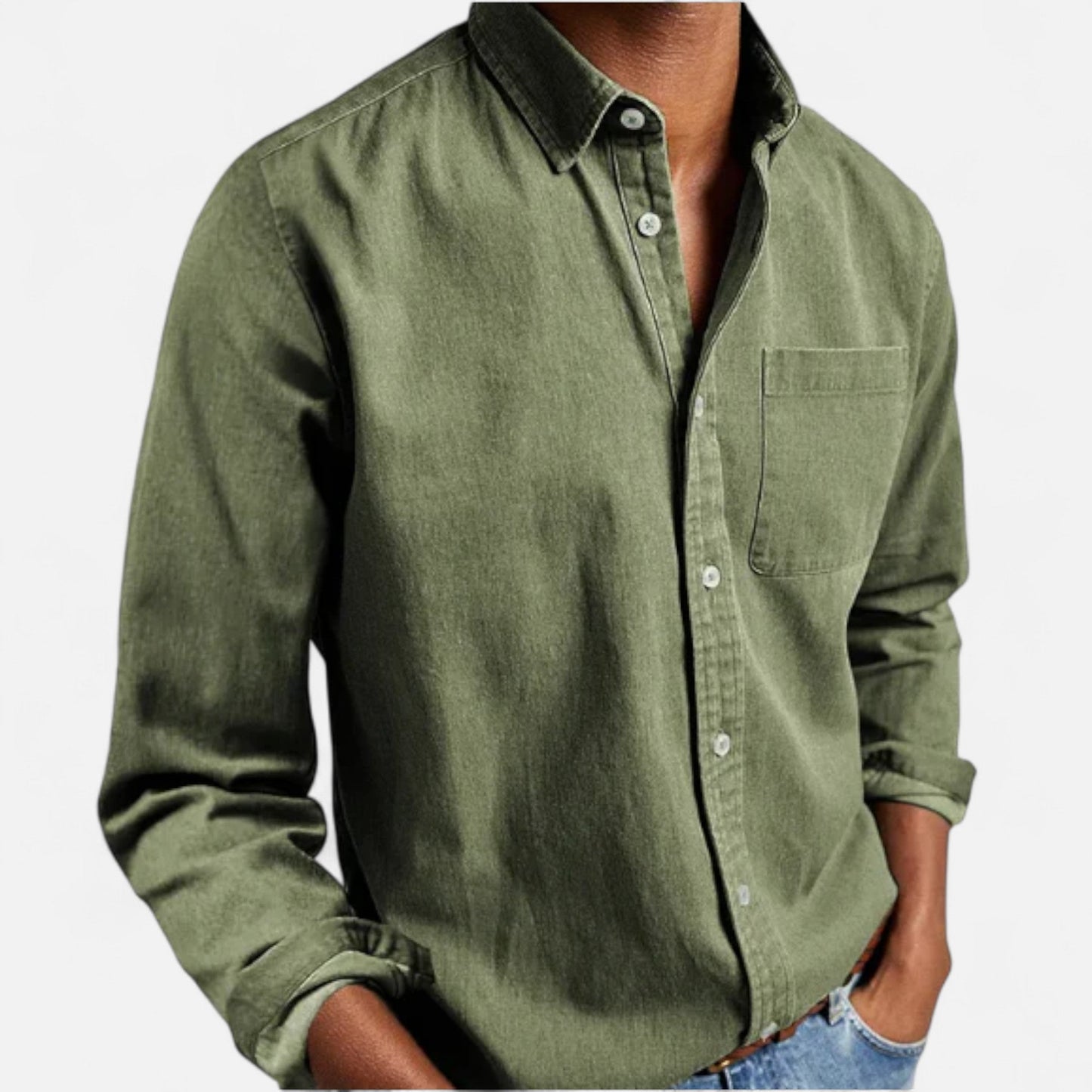 Chemise en jean classique pour homme en coton premium