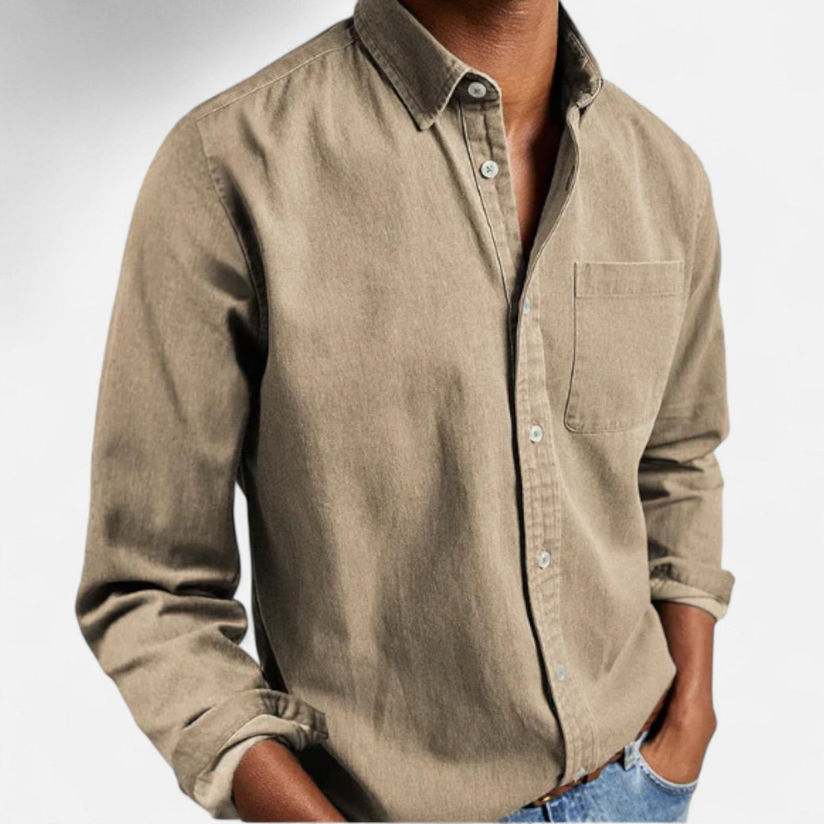 Chemise en jean classique pour homme en coton premium