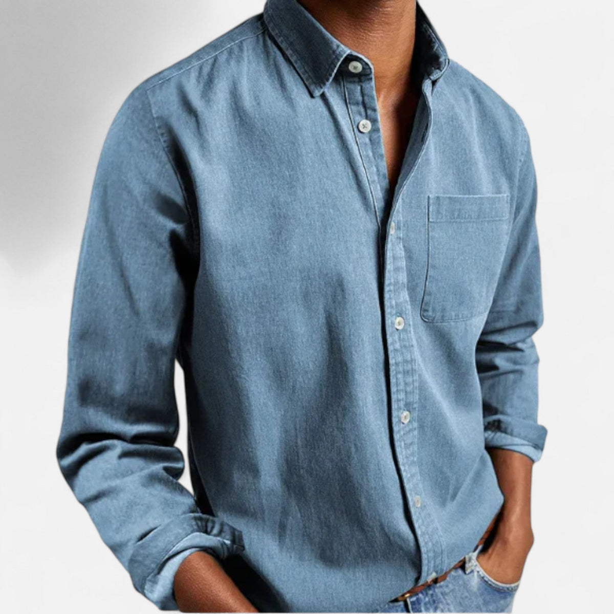 Chemise en jean classique pour homme en coton premium