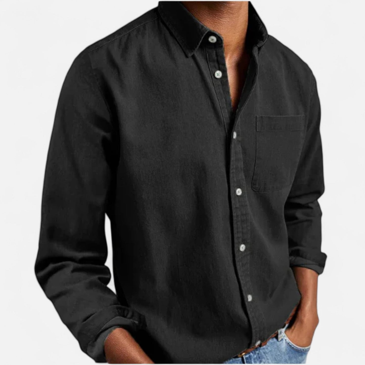 Chemise en jean classique pour homme en coton premium