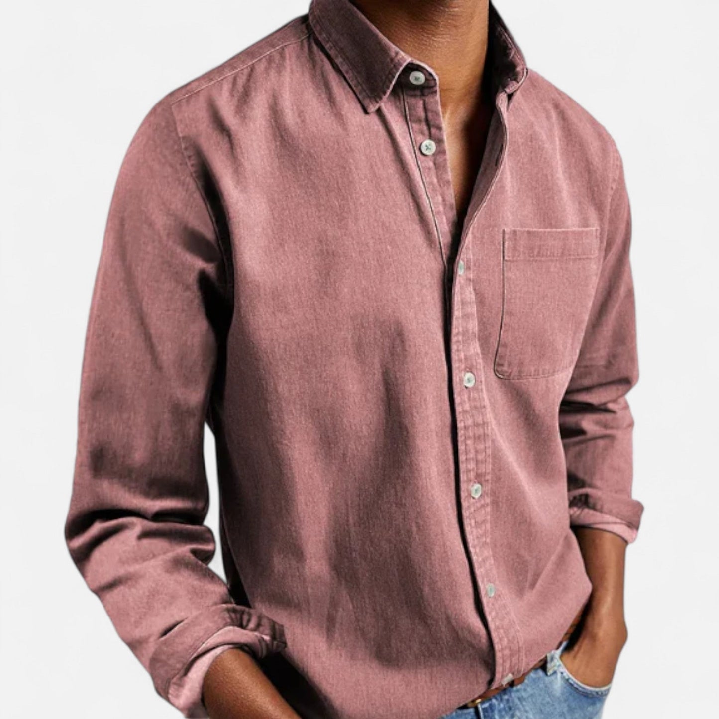Chemise en jean classique pour homme en coton premium