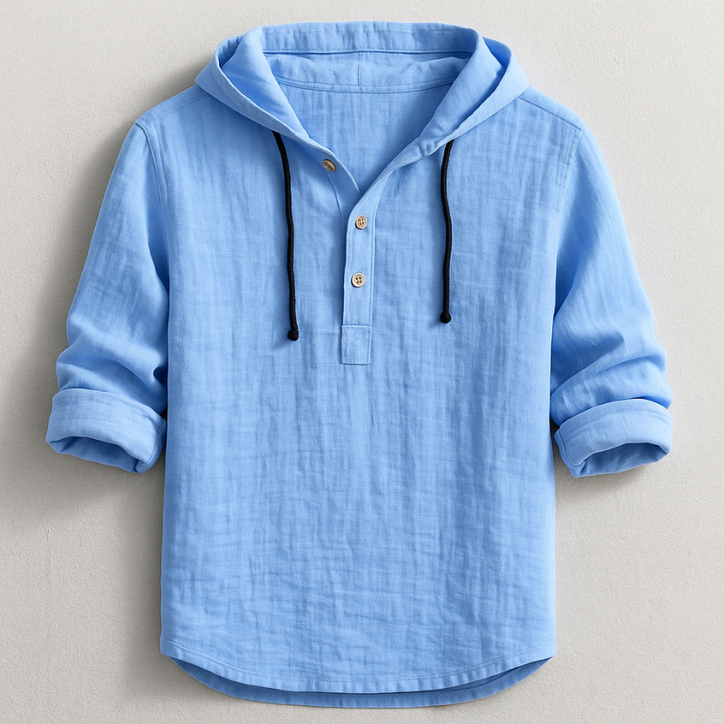 Chemise en lin homme à capuche pour un confort frais et un style casual