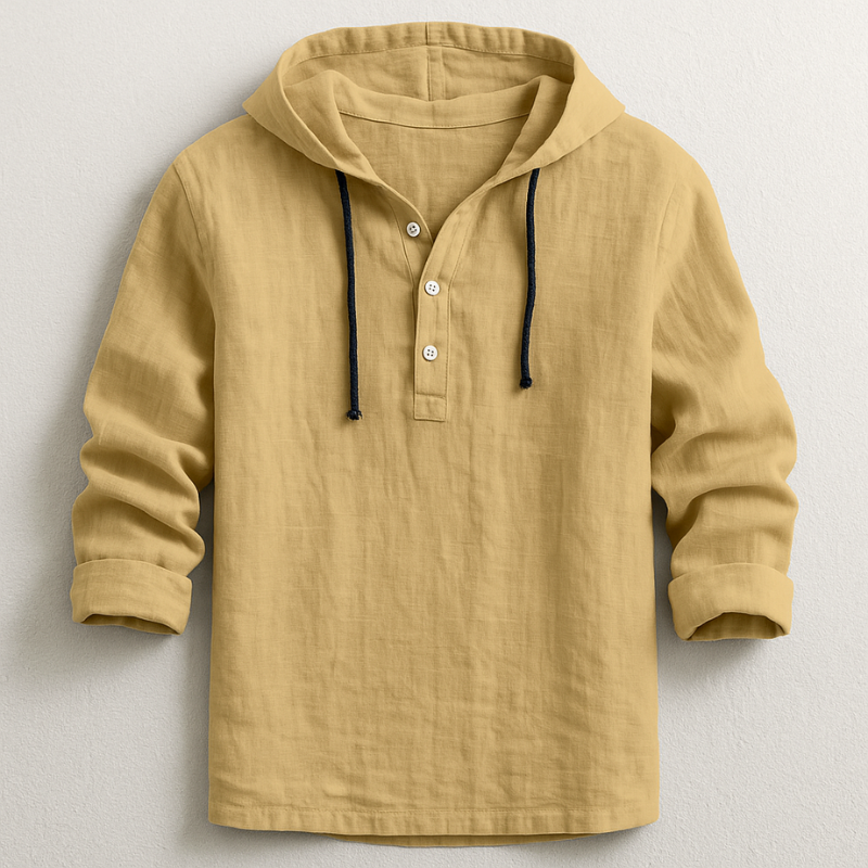 Chemise en lin homme à capuche pour un confort frais et un style casual