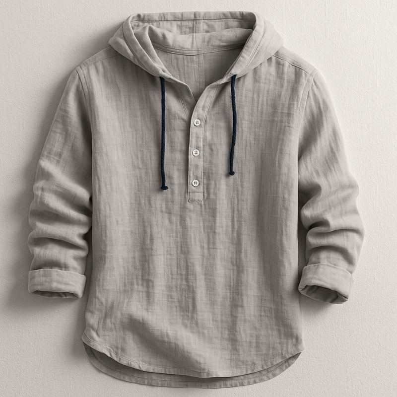 Chemise en lin homme à capuche pour un confort frais et un style casual