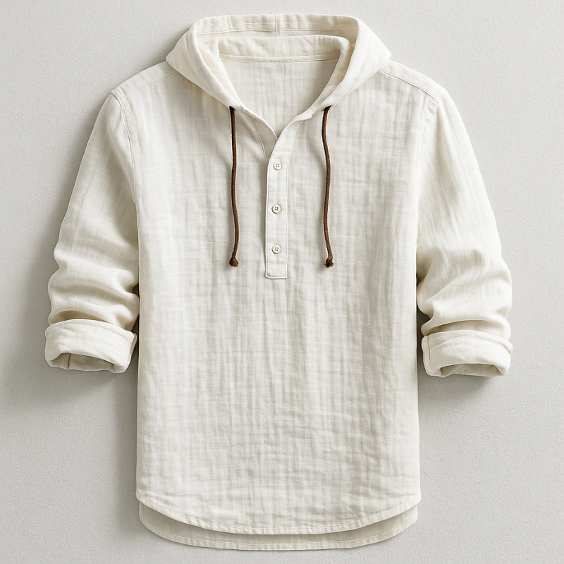 Chemise en lin homme à capuche pour un confort frais et un style casual