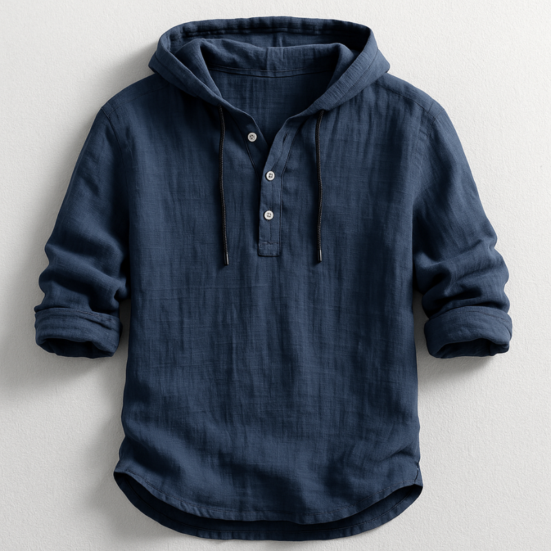 Chemise en lin homme à capuche pour un confort frais et un style casual
