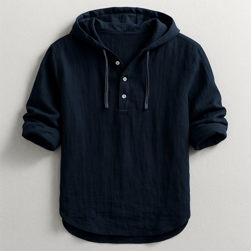 Chemise en lin homme à capuche pour un confort frais et un style casual