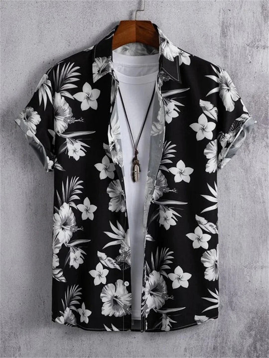 Chemise hawaïenne à motif floral 3D dynamique pour les jours détente