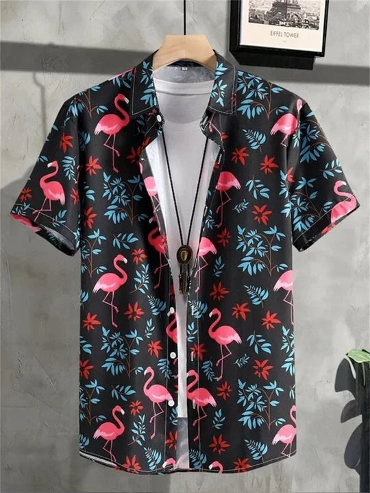 Chemise hawaïenne à motif floral 3D dynamique pour les jours détente