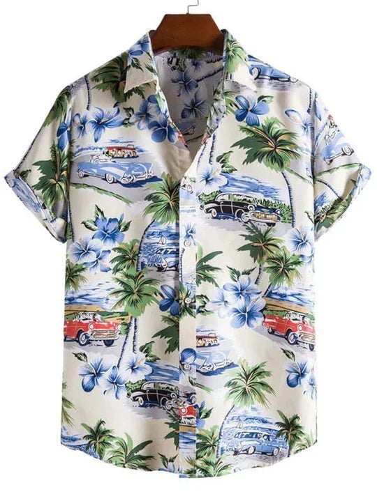 Chemise hawaïenne à motif floral 3D dynamique pour les jours détente